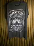 Johnny Cash Man in Black Graphic T-Shirt Charcoal Grey Small