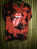 The Rolling Stones Tie-Dye Tongue Logo T-Shirt Red Black Large