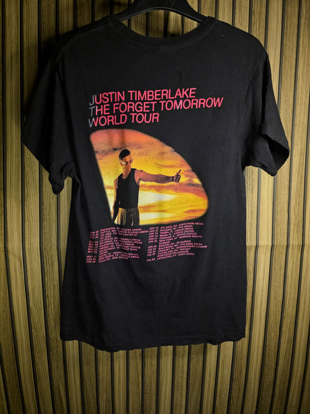 Justin Timberlake The Forget Tomorrow World Tour Black T-shirt Medium