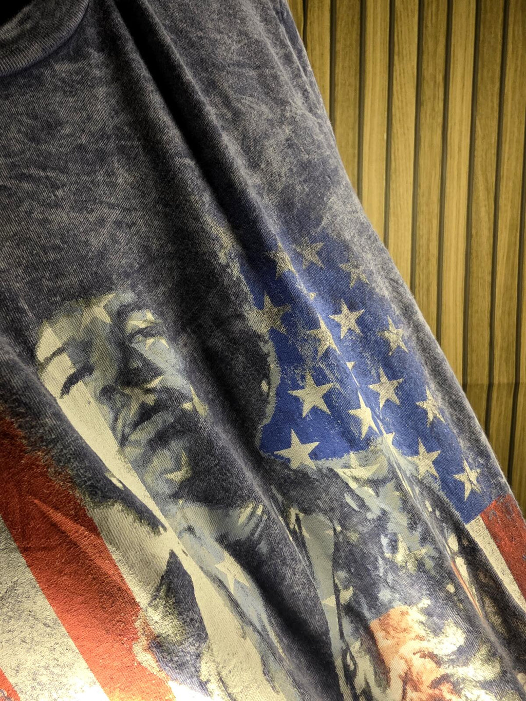 Karl Ferris Collection Men's T-Shirt Jimi Hendrix Graphic USA Flag Blue Size S