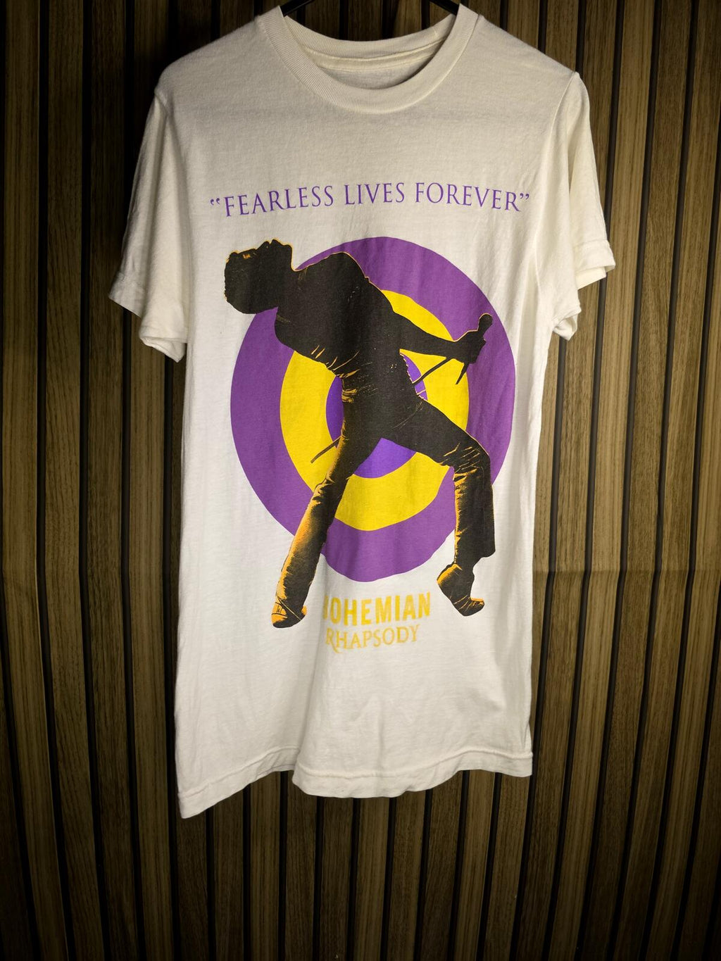 Bohemian Rhapsody Graphic T-Shirt Fearless Lives Forever White XS