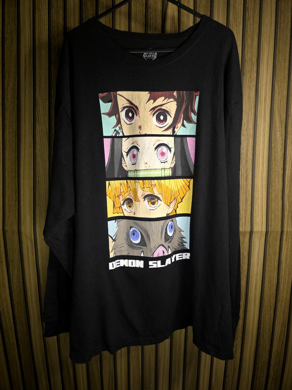 Demon Slayer Black Graphic Long Sleeve T-Shirt Anime Characters Size L