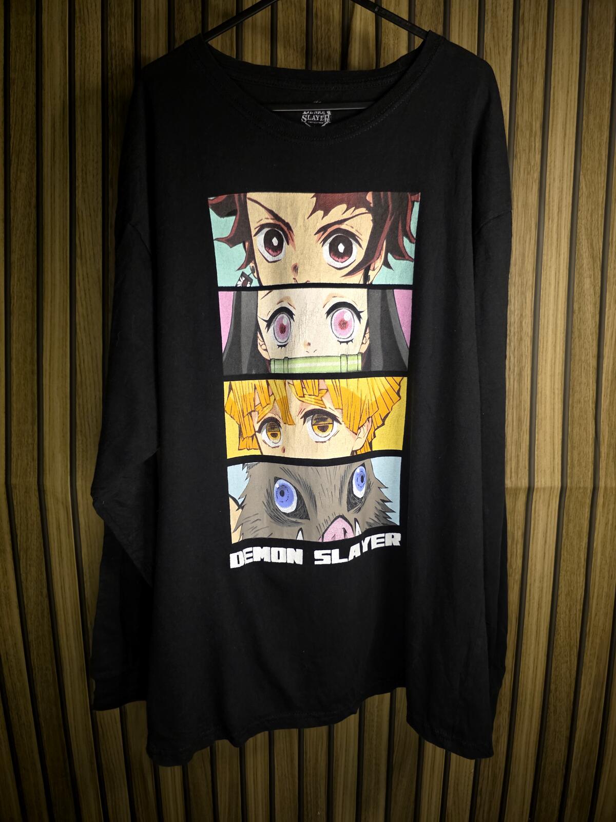 Demon Slayer Black Graphic Long Sleeve T-Shirt Anime Characters Size L
