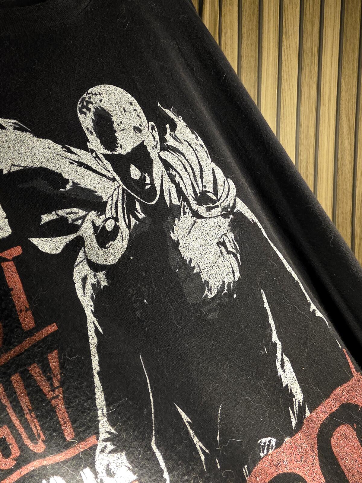 Graphic Black Men's T-shirt with Hero Print