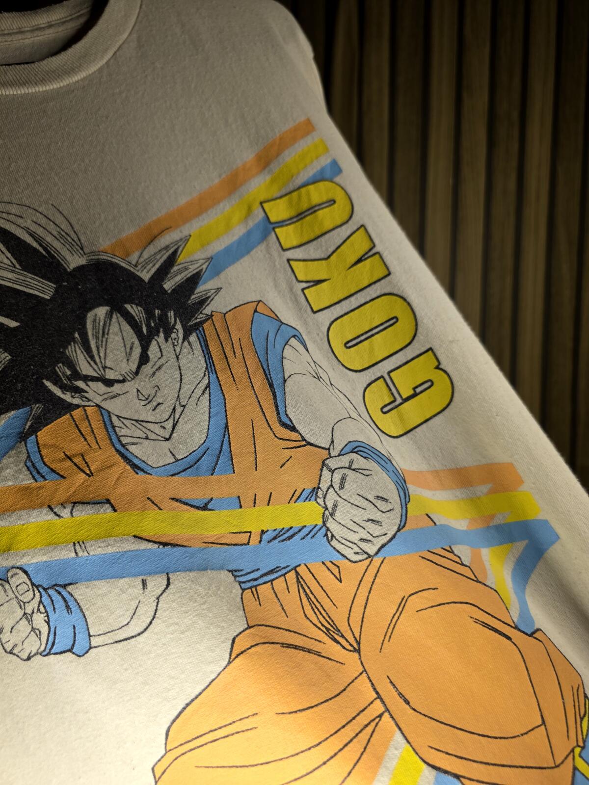Goku Graphic T-shirt Cream Colour Small