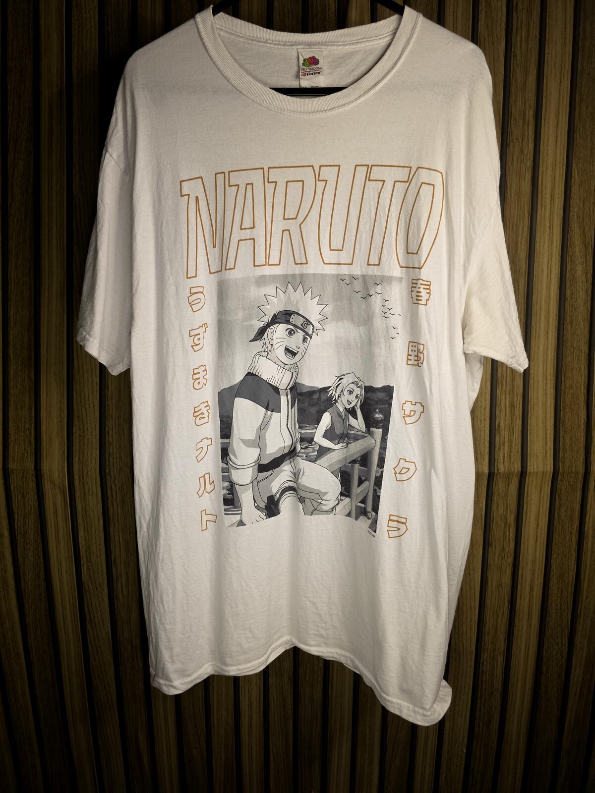 Vintage 2002 Fruit of the Loom Naruto Graphic T-shirt White Size Medium