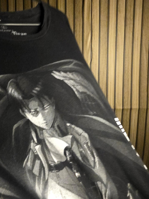 Attack on Titan Graphic T-Shirt Black Regular Large
