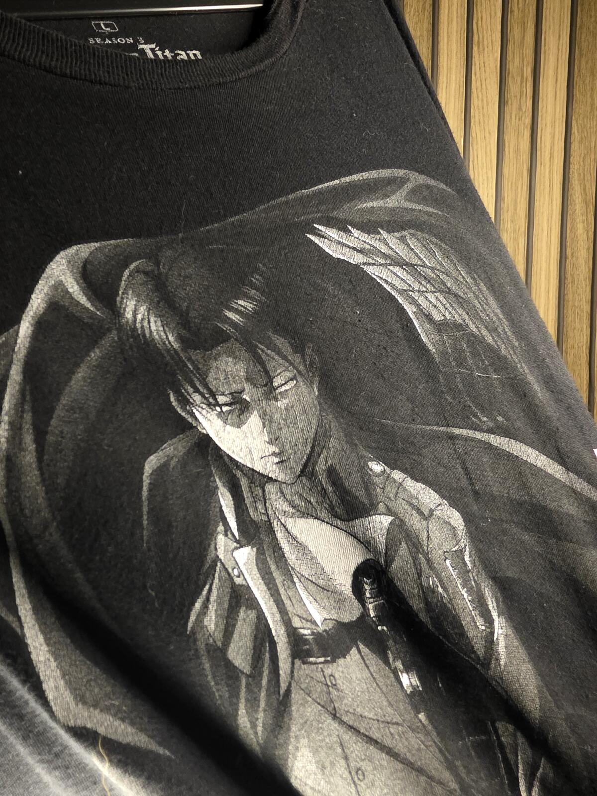 Attack on Titan Graphic T-Shirt Black Regular Large
