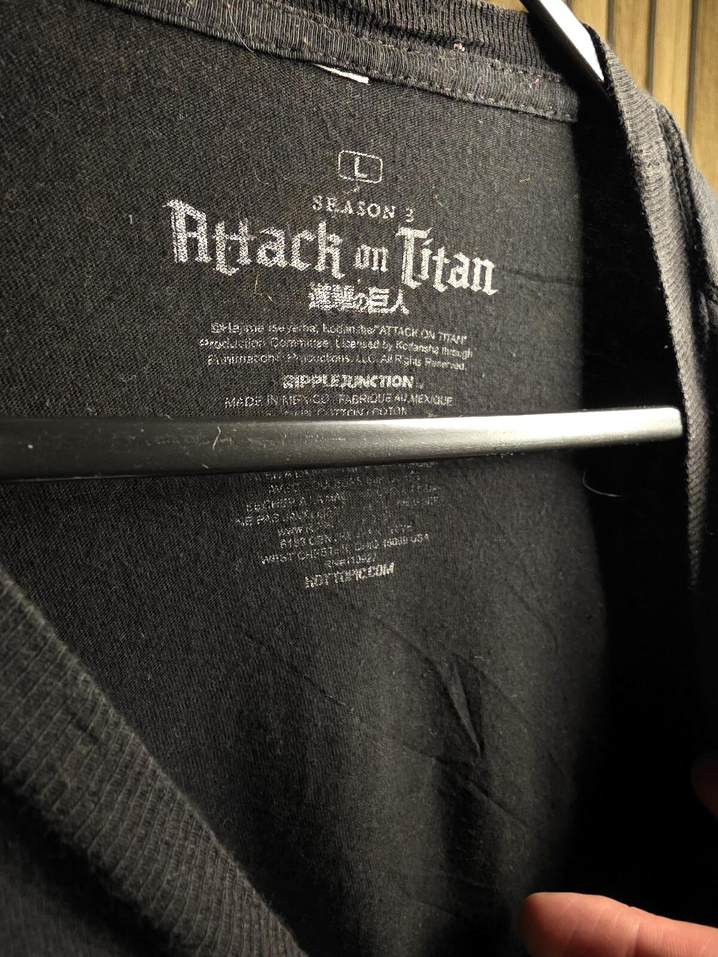 Attack on Titan Graphic T-Shirt Black Regular Large