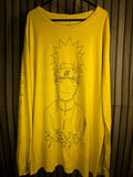 Yellow Naruto Graphic Long Sleeve T-shirt Size L