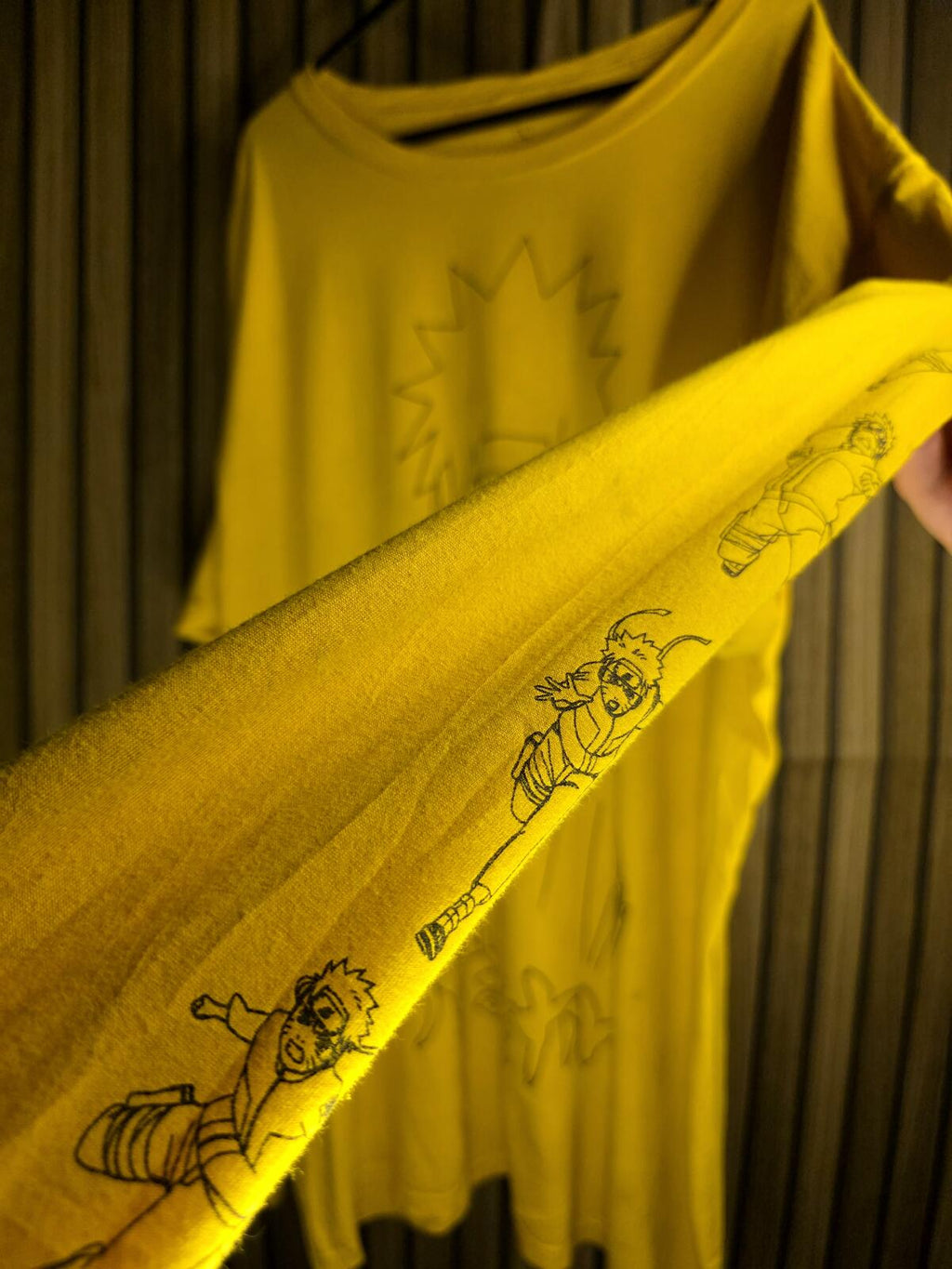 Yellow Naruto Graphic Long Sleeve T-shirt Size L