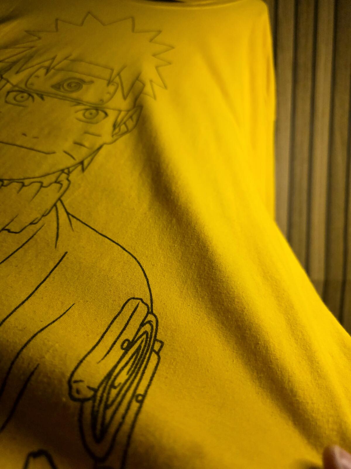 Yellow Naruto Graphic Long Sleeve T-shirt Size L