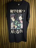 Anime Demon Slayer T-shirt Black Medium Graphic Print