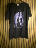 Disney Sleeping Beauty Maleficent Black Graphic Dragon T-Shirt Size Large