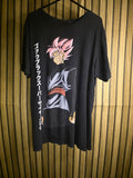 Dragon Ball Z Graphic Black T-Shirt with Pink Hair Character Print, Medium