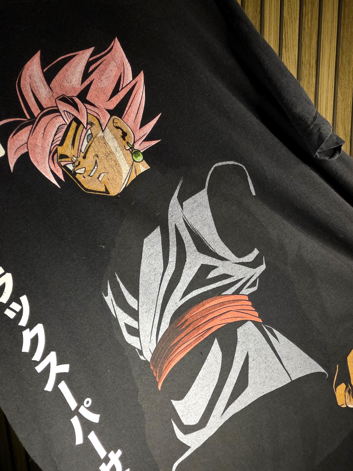 Dragon Ball Z Graphic Black T-Shirt with Pink Hair Character Print, Medium