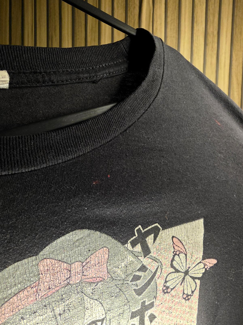 Anti-Social Butterfly Anime Black T-Shirt Size L