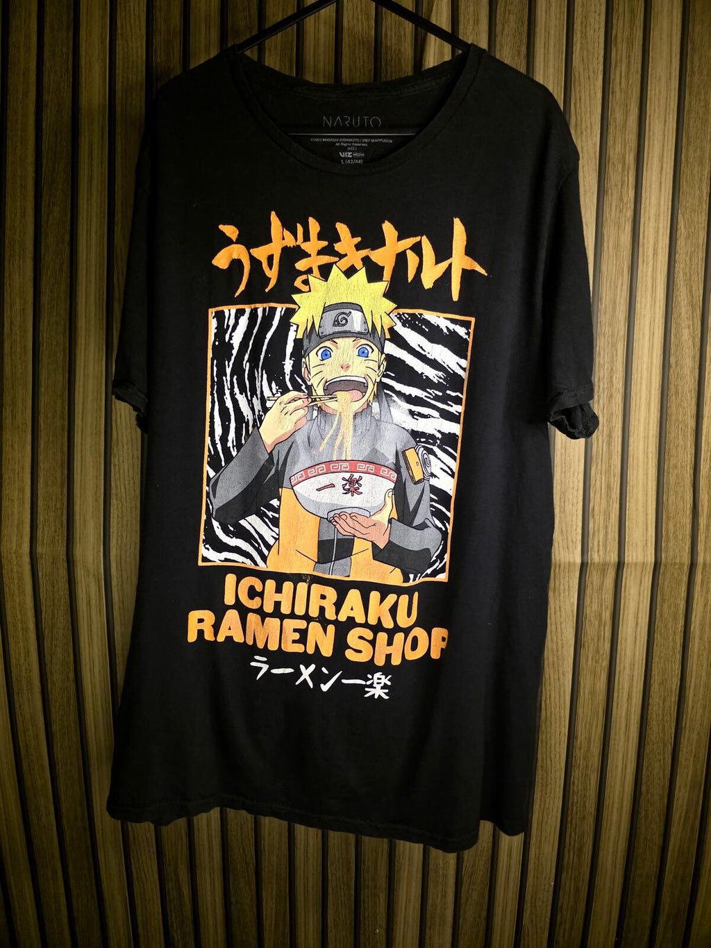 Naruto Ichiraku Ramen Shop Graphic T-Shirt Black Size L