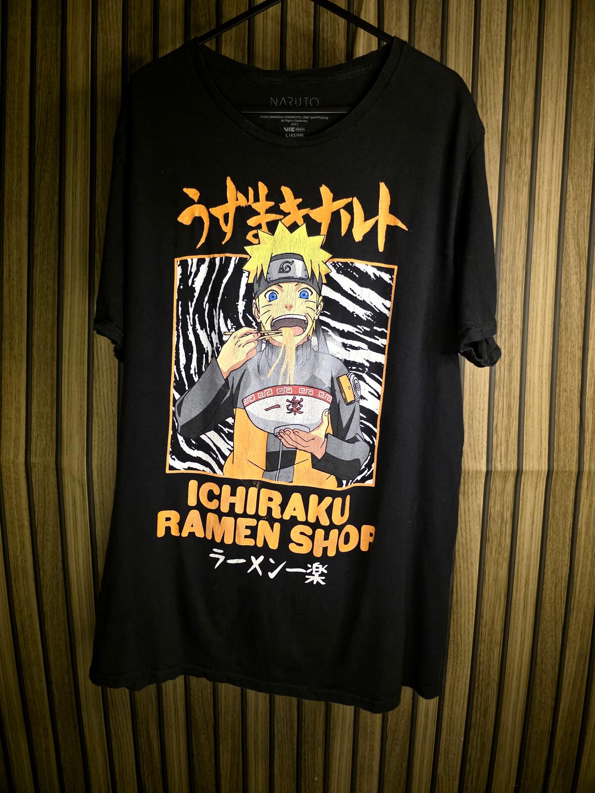 Naruto Ichiraku Ramen Shop Graphic T-Shirt Black Size L