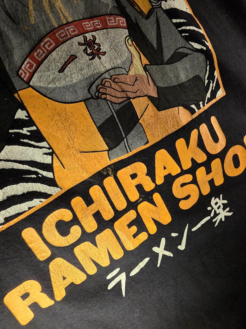 Naruto Ichiraku Ramen Shop Graphic T-Shirt Black Size L
