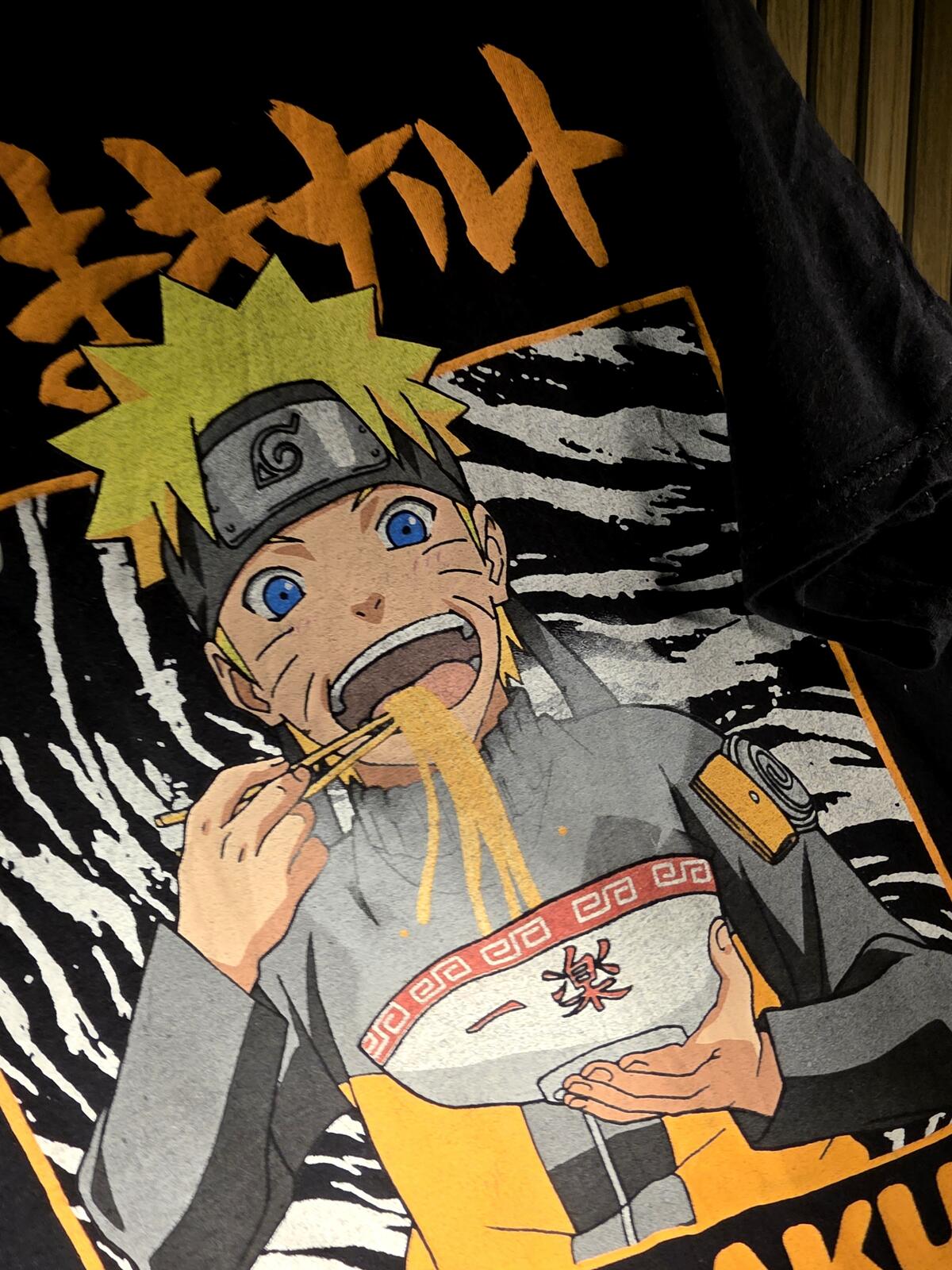 Mazuto Naruto Ichiraku Ramen Shop Graphic T-Shirt Black Size L