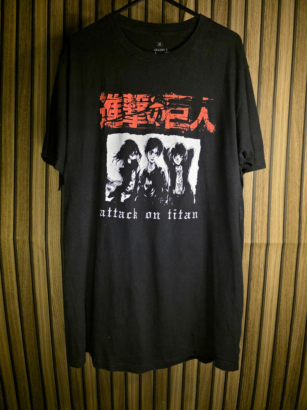 Attack on Titan Anime T-Shirt Black Medium