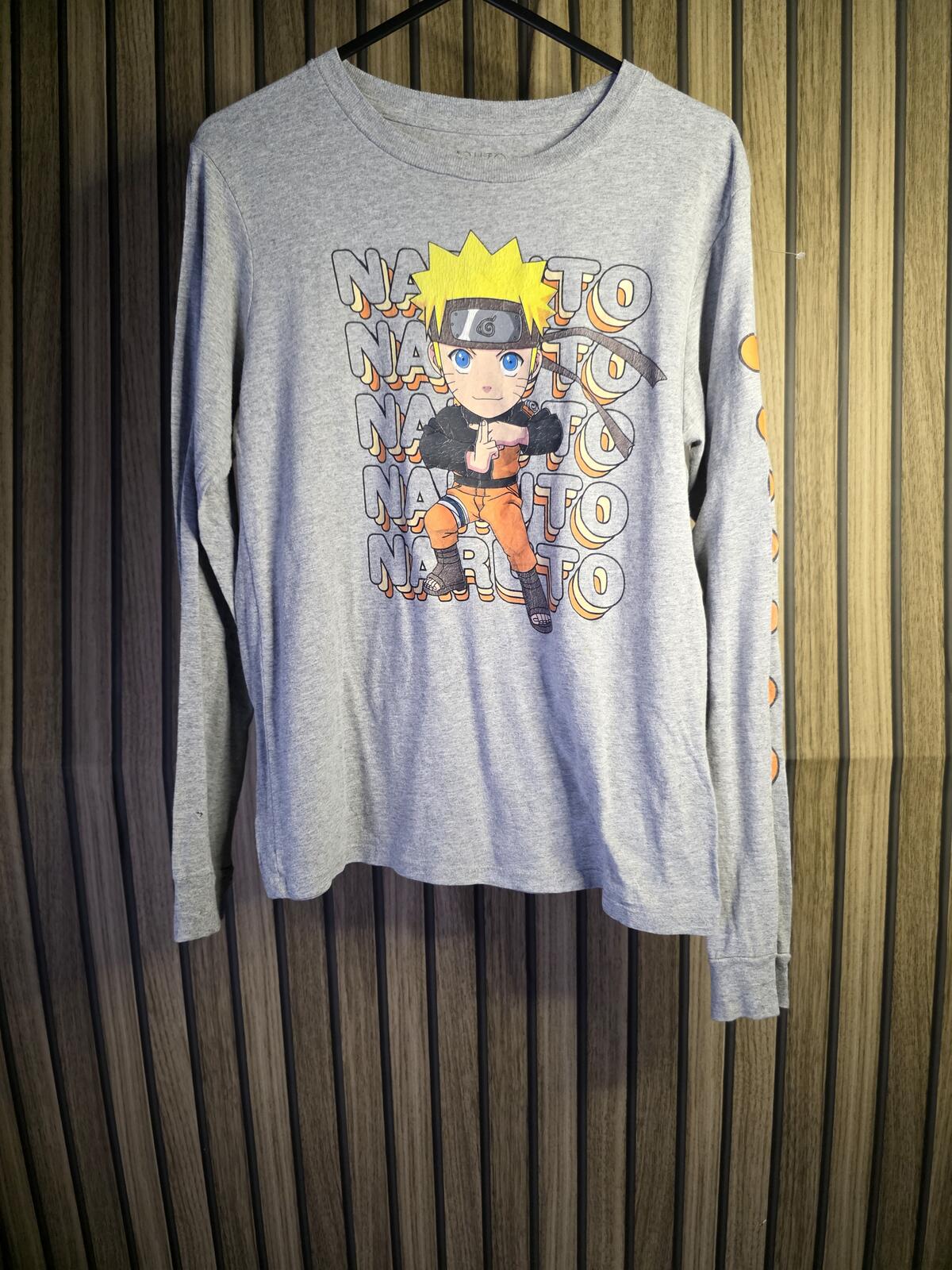 Naruto Shippuden Collection Long Sleeve T-Shirt Naruto Graphic Grey Medium