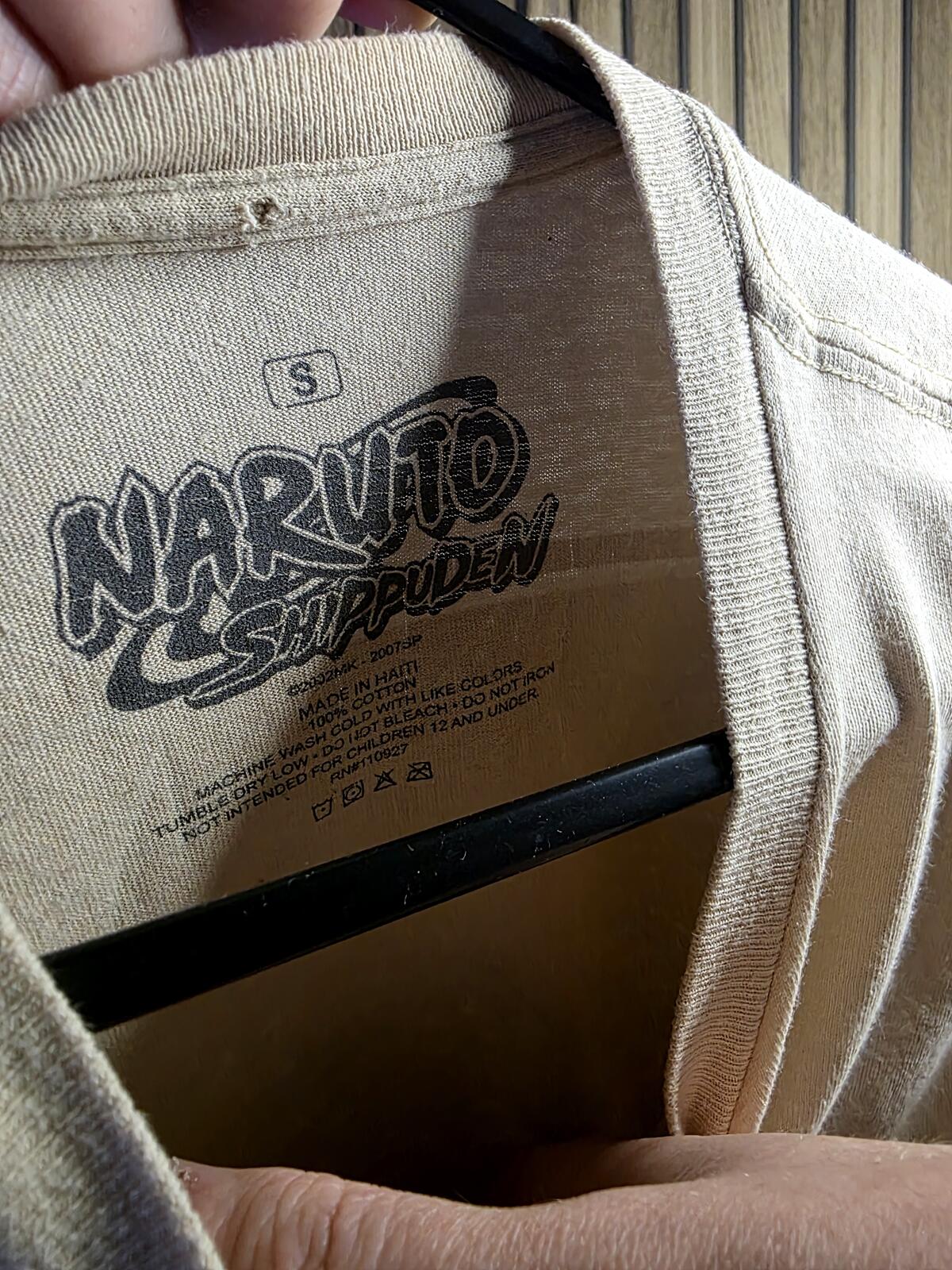 Naruto Shippuden Graphic T-shirt Beige Size S