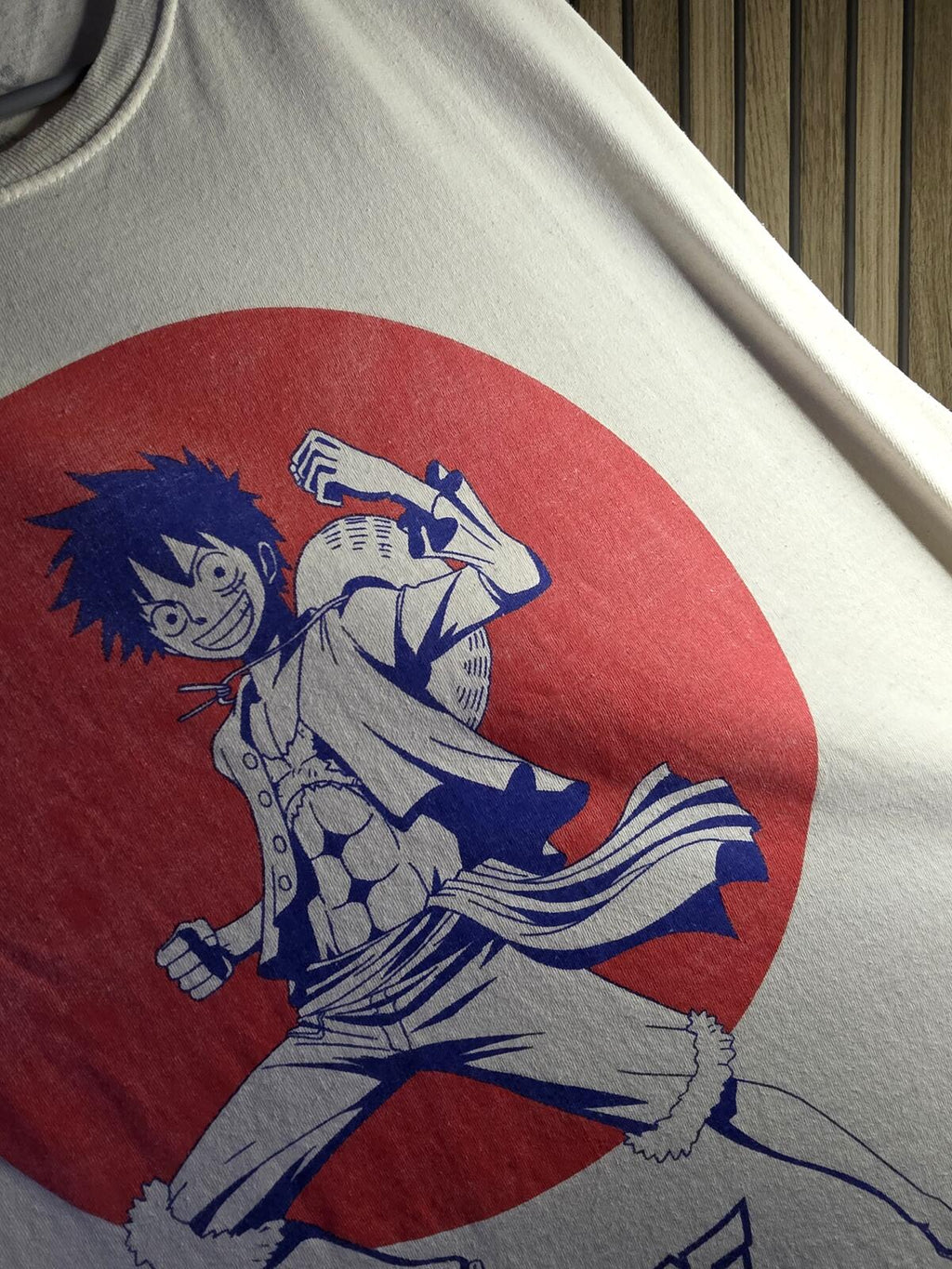 One Piece Monkey D. Luffy Graphic T-Shirt Cream Large