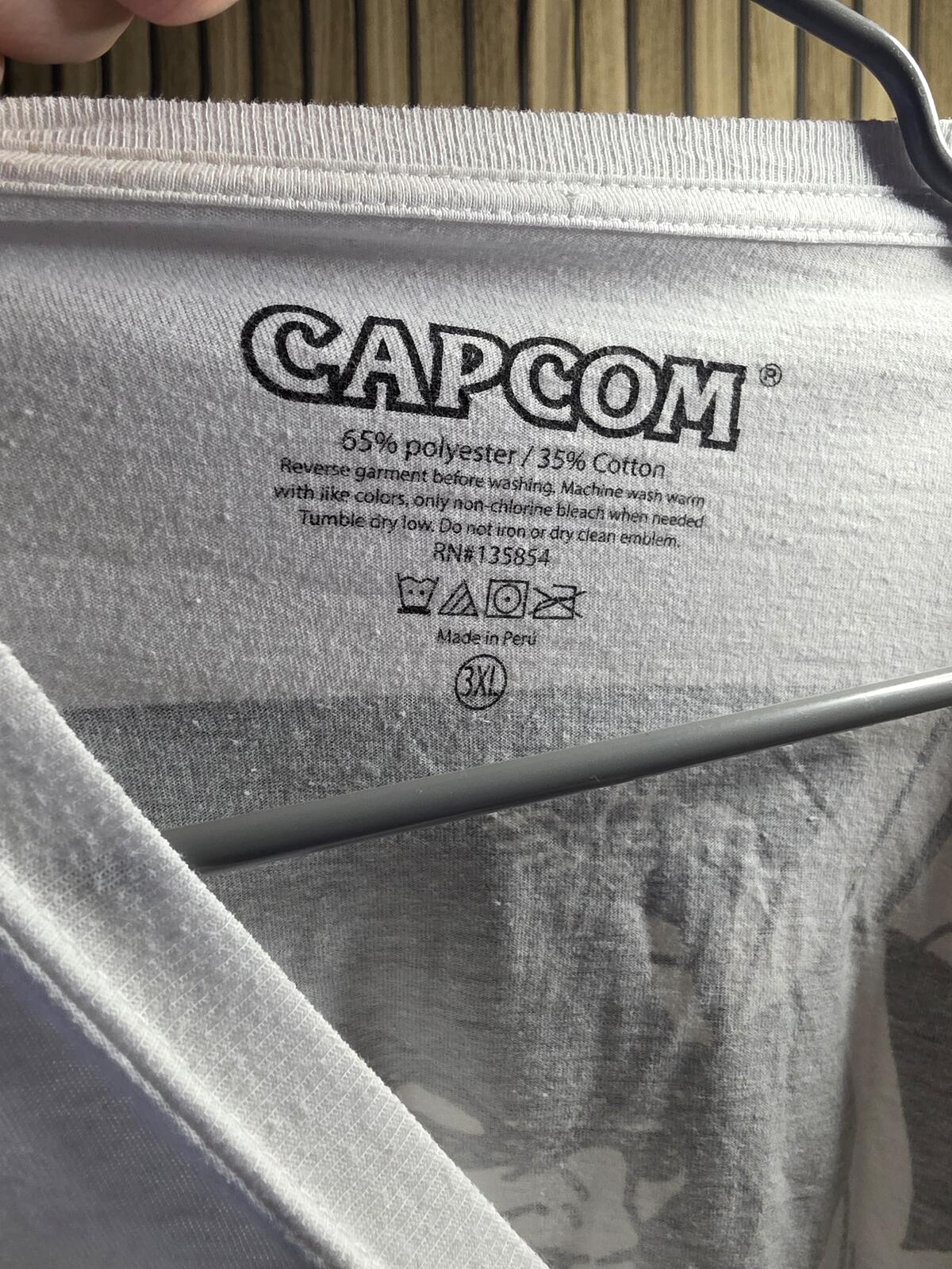 Capcom Street Fighter White Graphic T-Shirt 3XL