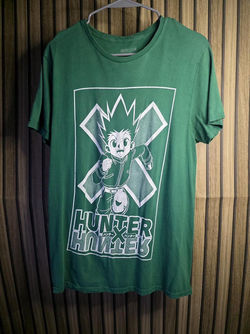 Hunter x Hunter Anime Graphic T-Shirt Green Medium