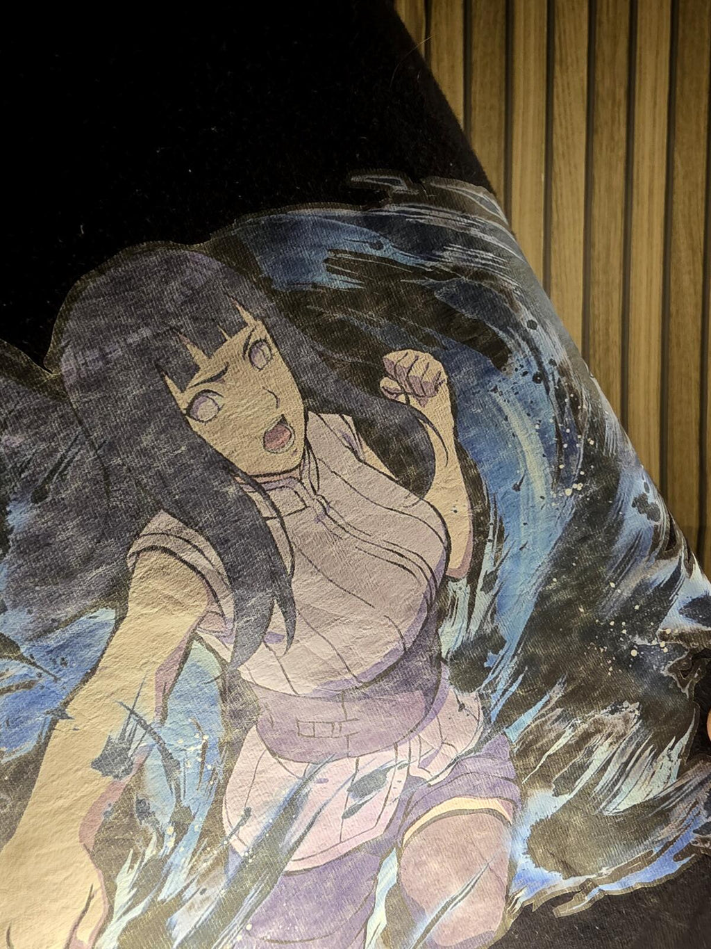 Naruto Shippuden Hinata Hyuga Unstyle Black Anime Graphic T-shirt Size L