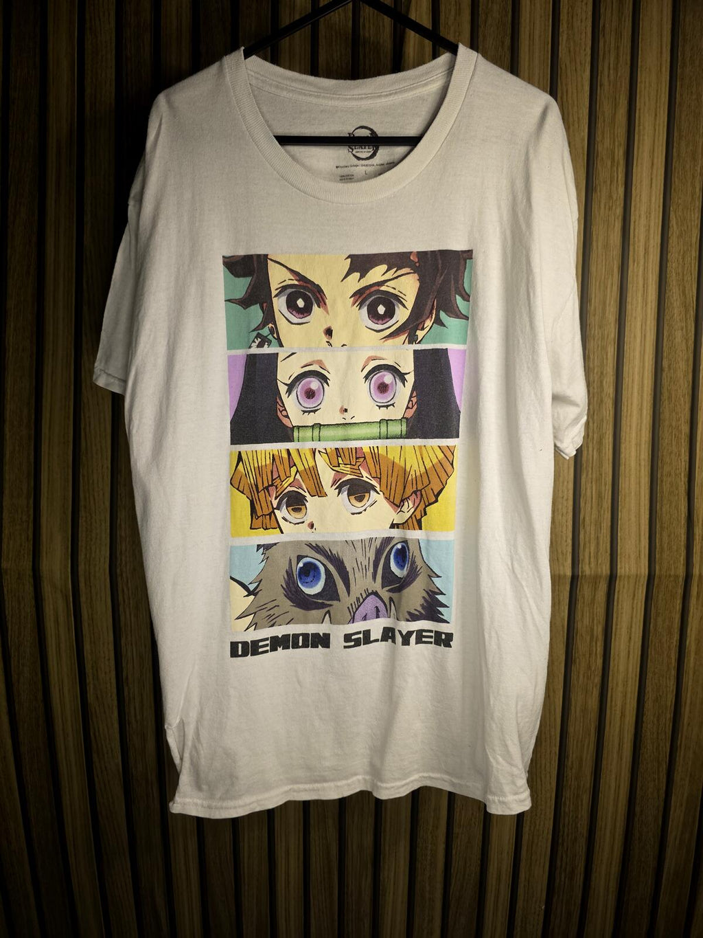 Demon Slayer Anime Graphic T-Shirt White Size Large