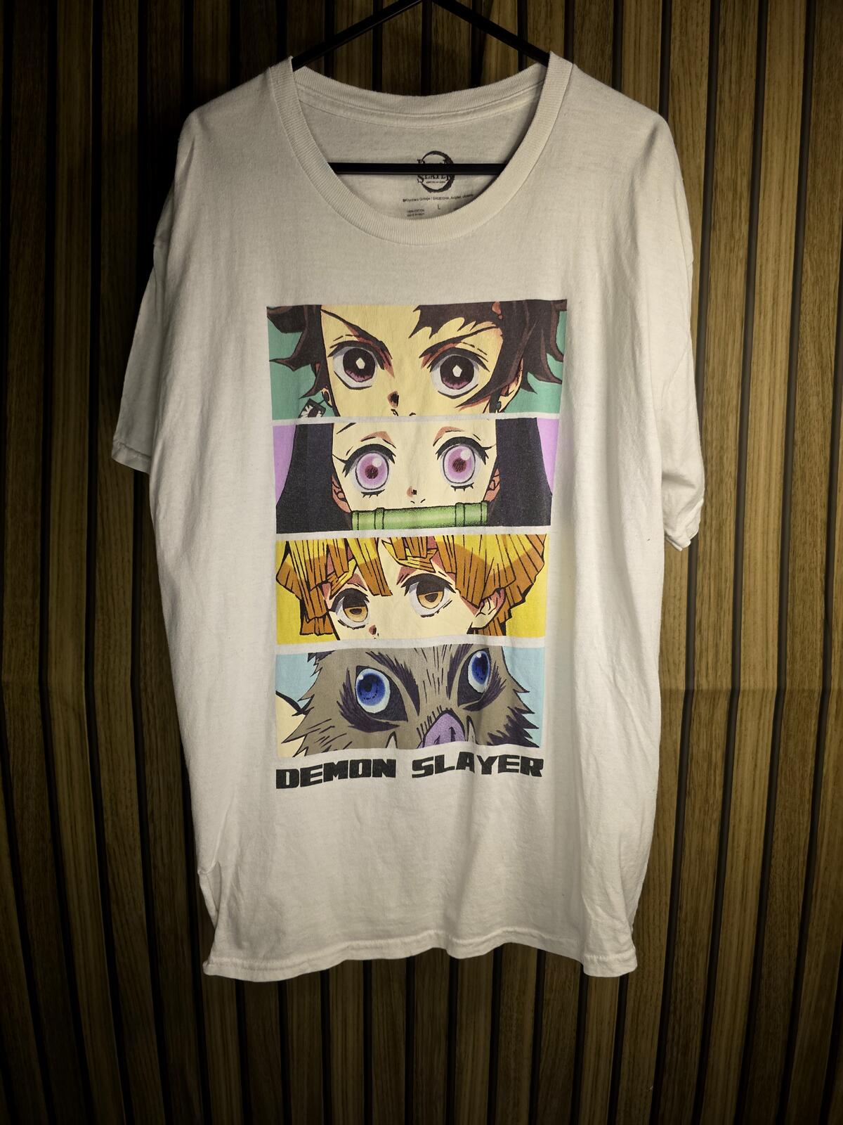 Demon Slayer Anime Graphic T-Shirt White Size Large