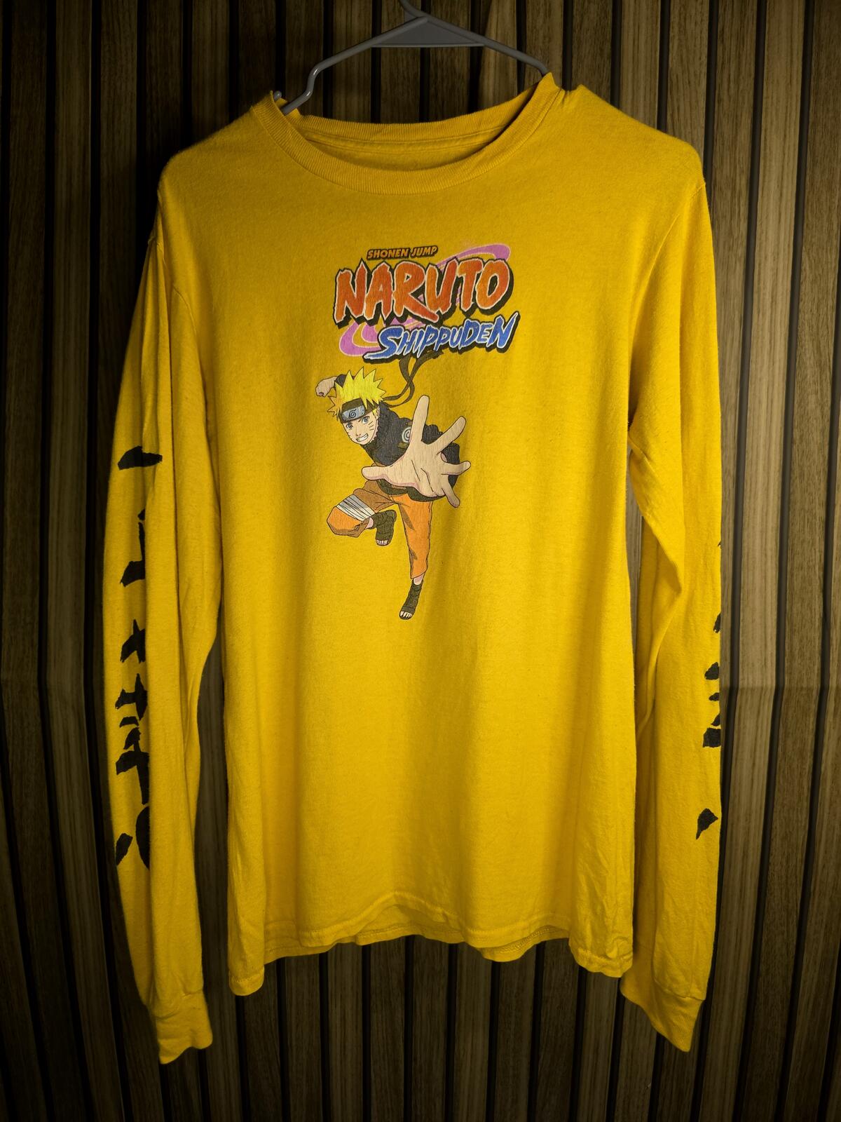 Naruto Shippuden Graphic Long Sleeve T-Shirt Yellow Large