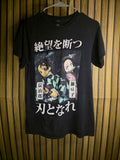 Anime Graphic T-shirt Demon Slayer Tanjiro and Nezuko Black Small