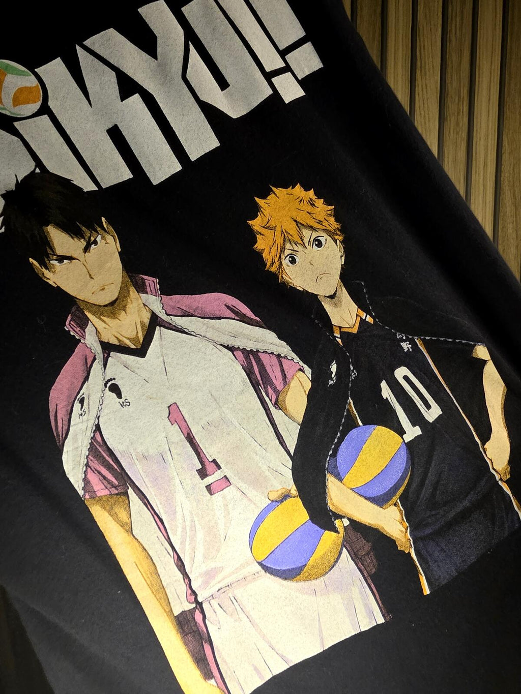 Haikyuu!! Anime Volleyball Graphic T-shirt Black Size S