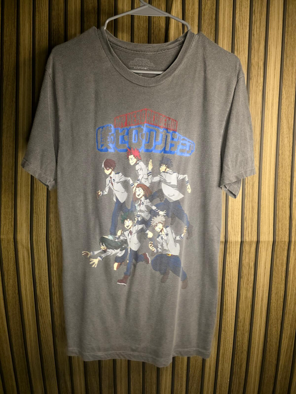 My Hero Academia T-Shirt Anime Graphic Grey Large