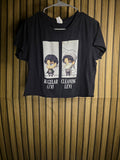 Attack on Titan Pop Fashion Cropped Black Levi Graphic T-shirt Size S