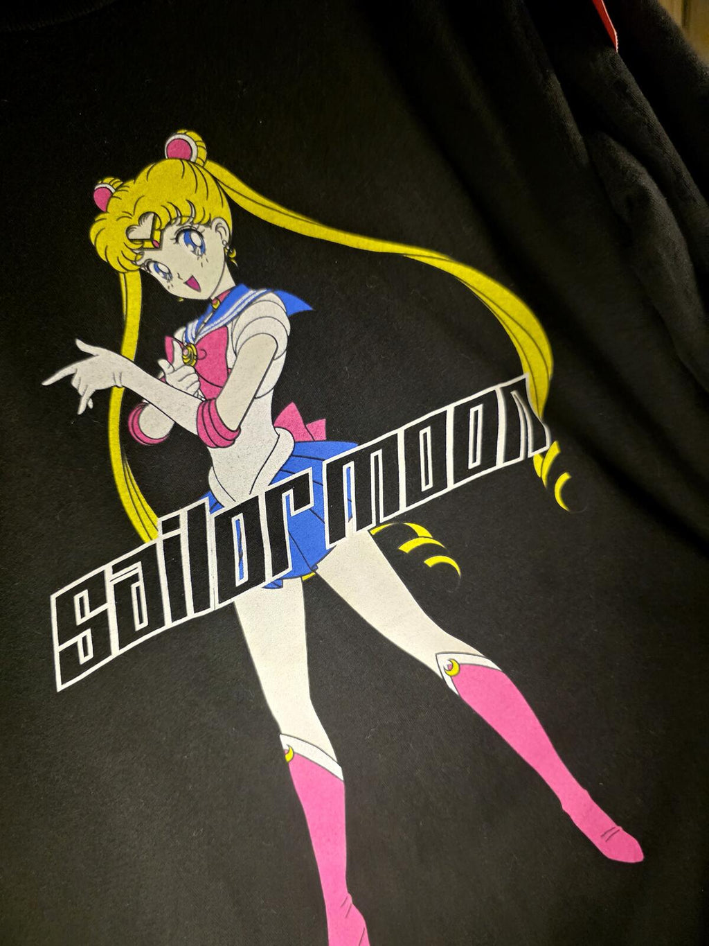 Sailor Moon Long Sleeve T-Shirt Black Size M Anime Graphic