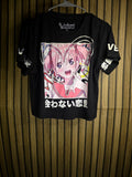 Weekend Warrior Anime Graphic T-Shirt Black Size Small