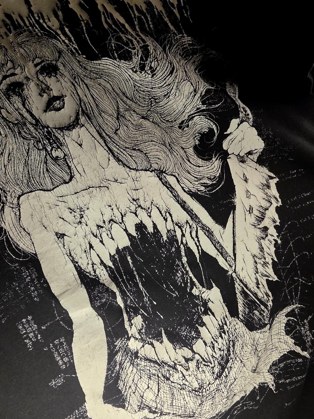 Get Lost Perv Black Graphic T-Shirt Size Large