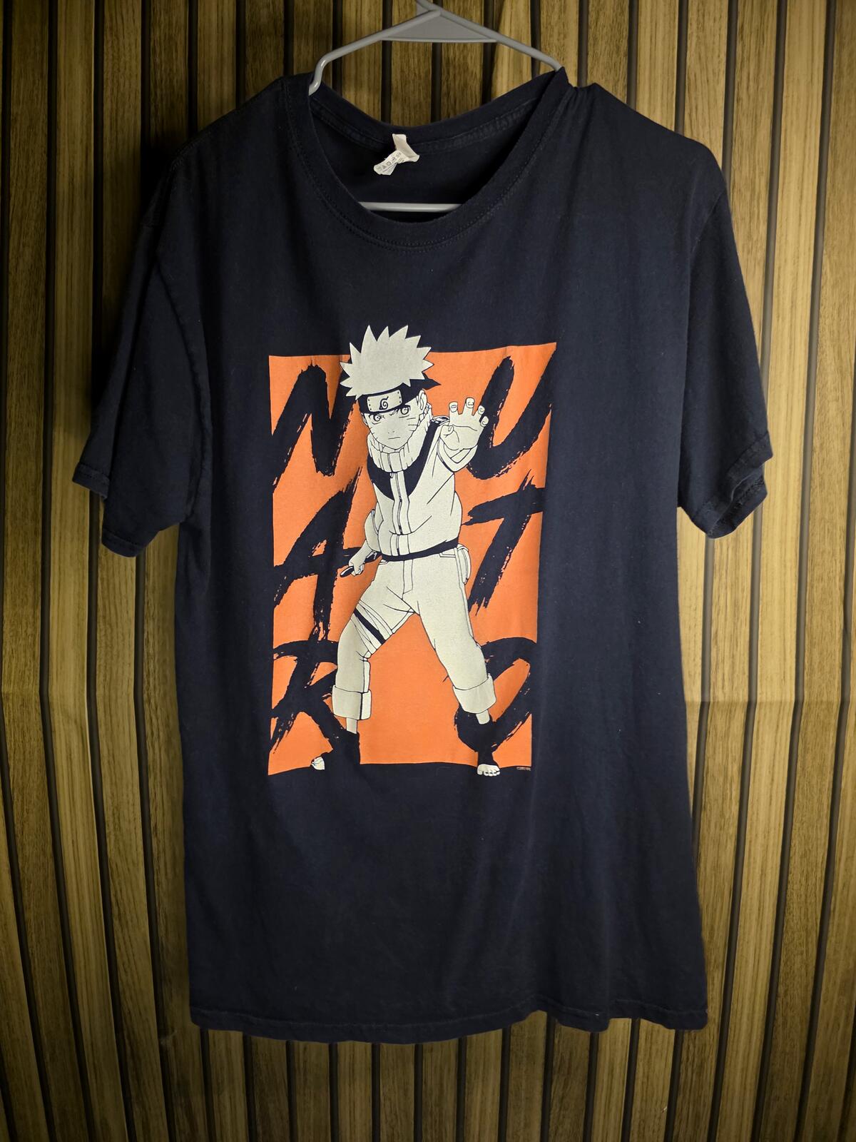 2000s Naruto Graphic T-Shirt Black Orange Size M