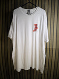 White Graphic T-Shirt with Red Design Size XL