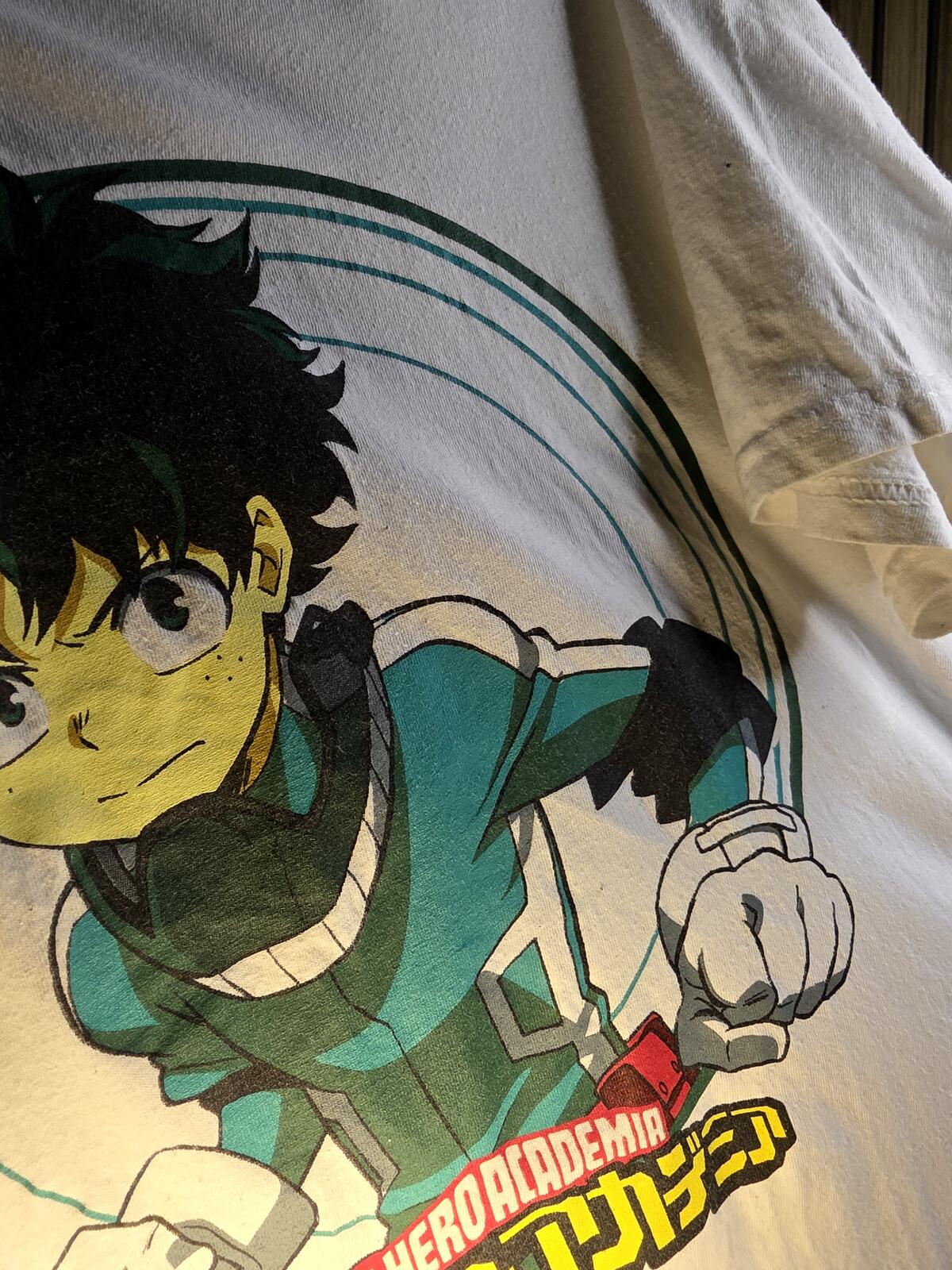 My Hero Academia T-shirt Midoriya Izuku Graphic White Cotton M