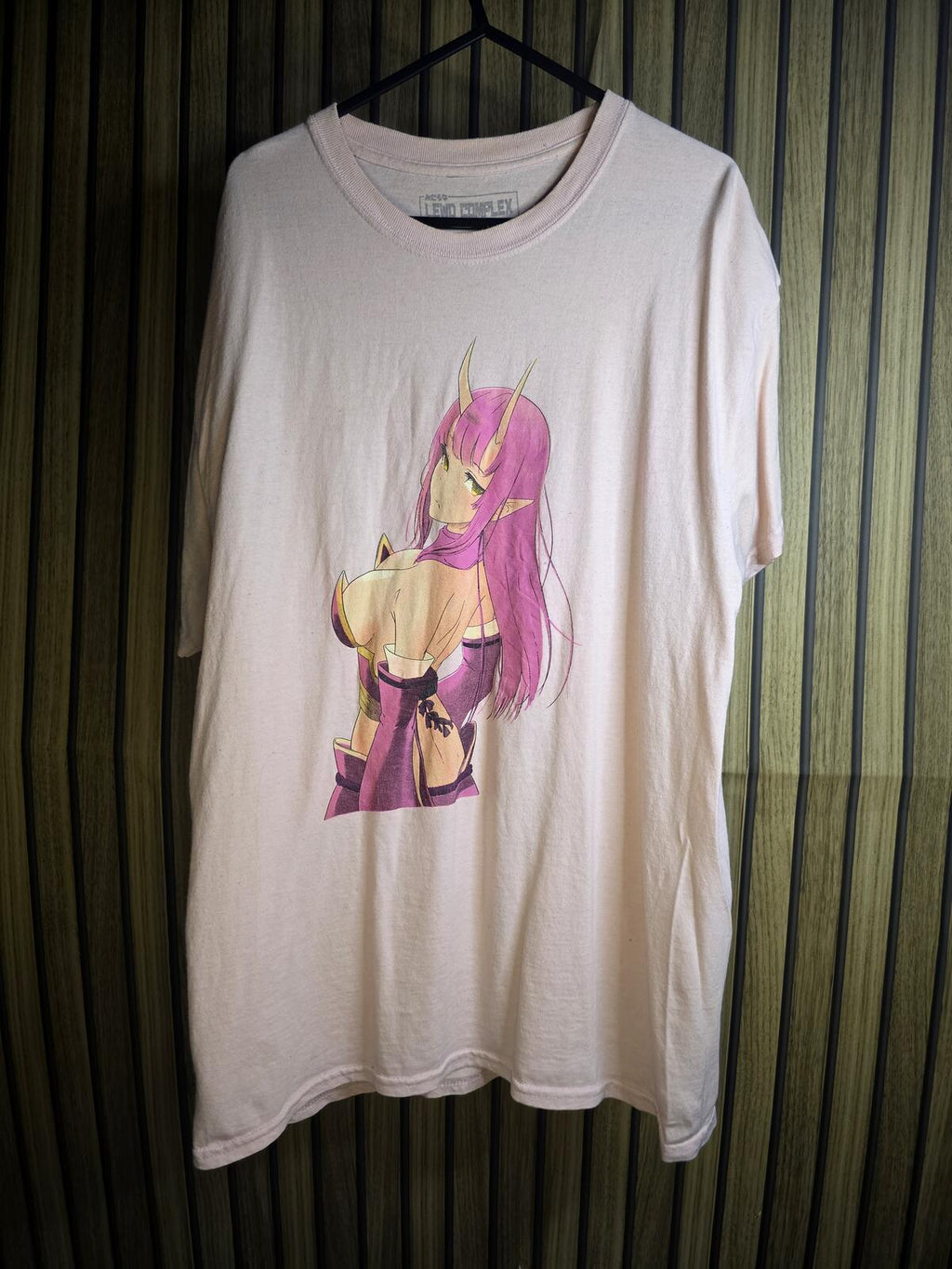 Lewd Complex Graphic Anime T-Shirt Pink Size L
