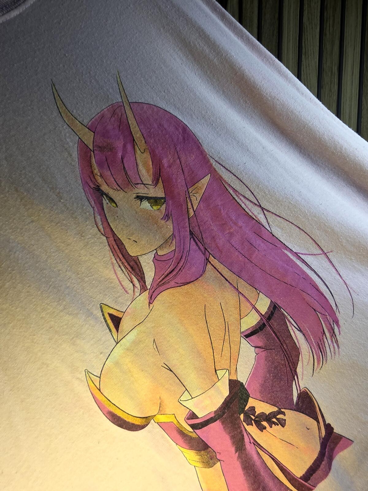 Lewd Complex Graphic Anime T-Shirt Pink Size L