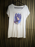 Aphmau White T-shirt with Purple Anime Character Graphic Print Size Large