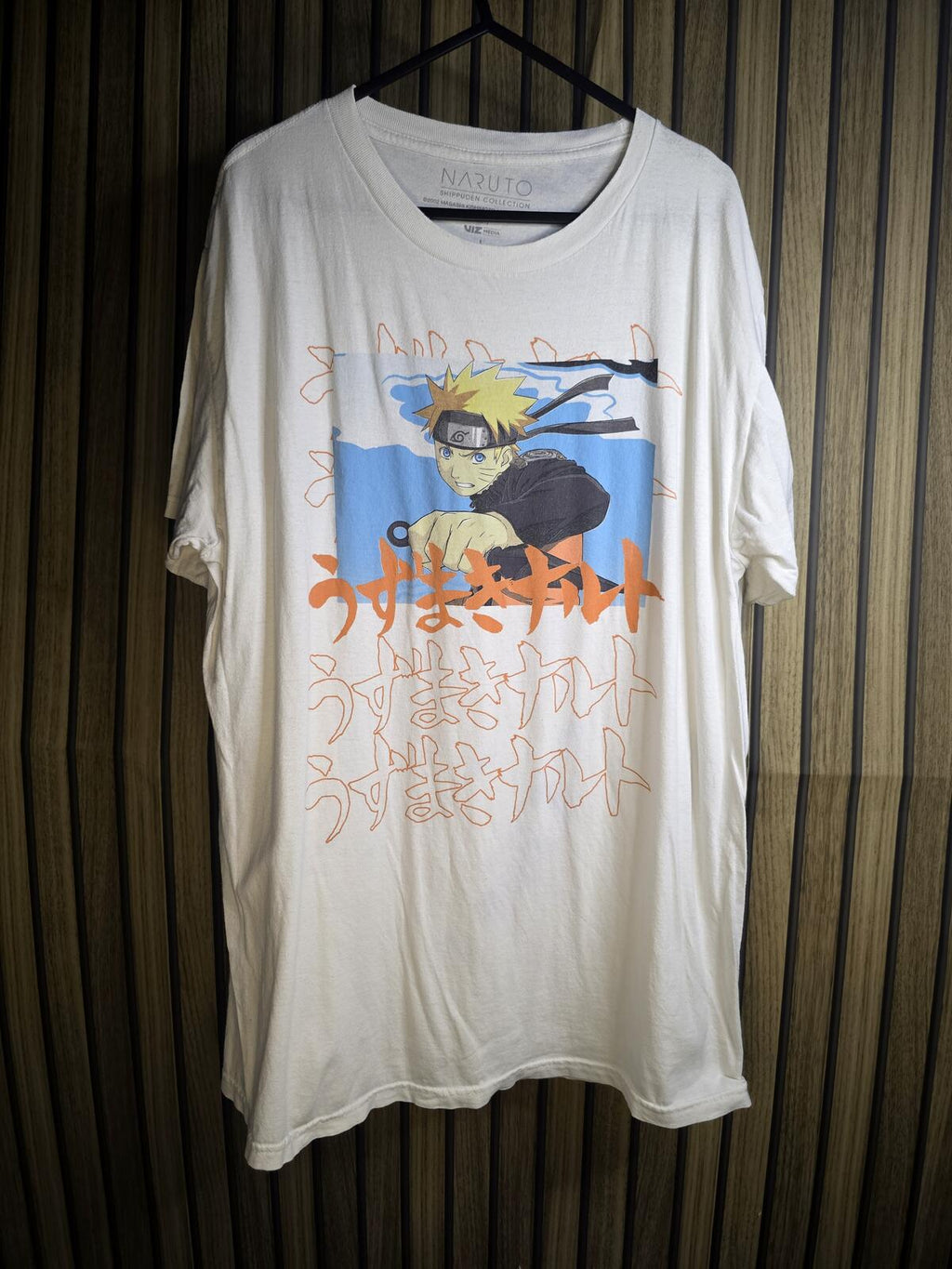 Naruto Shippuden Graphic T-Shirt Orange Blue Regular Large