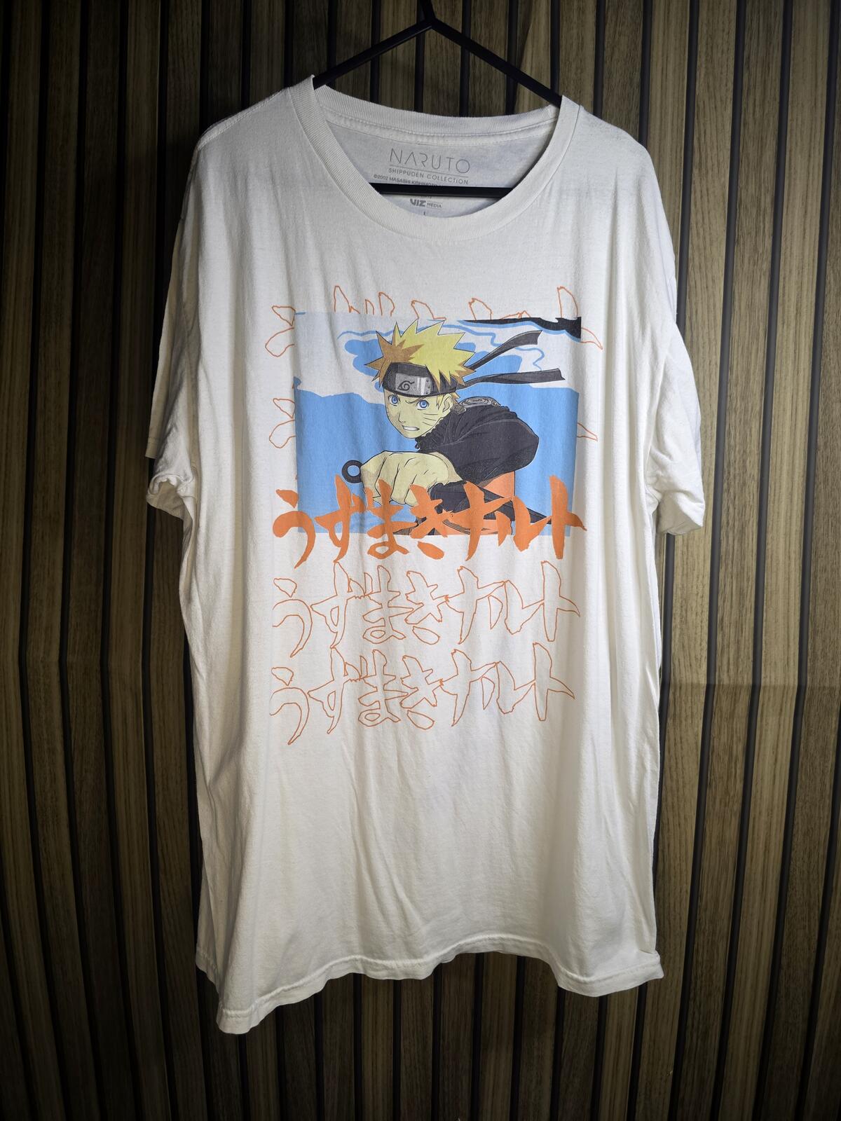 Naruto Shippuden Graphic T-Shirt Orange Blue Regular Large